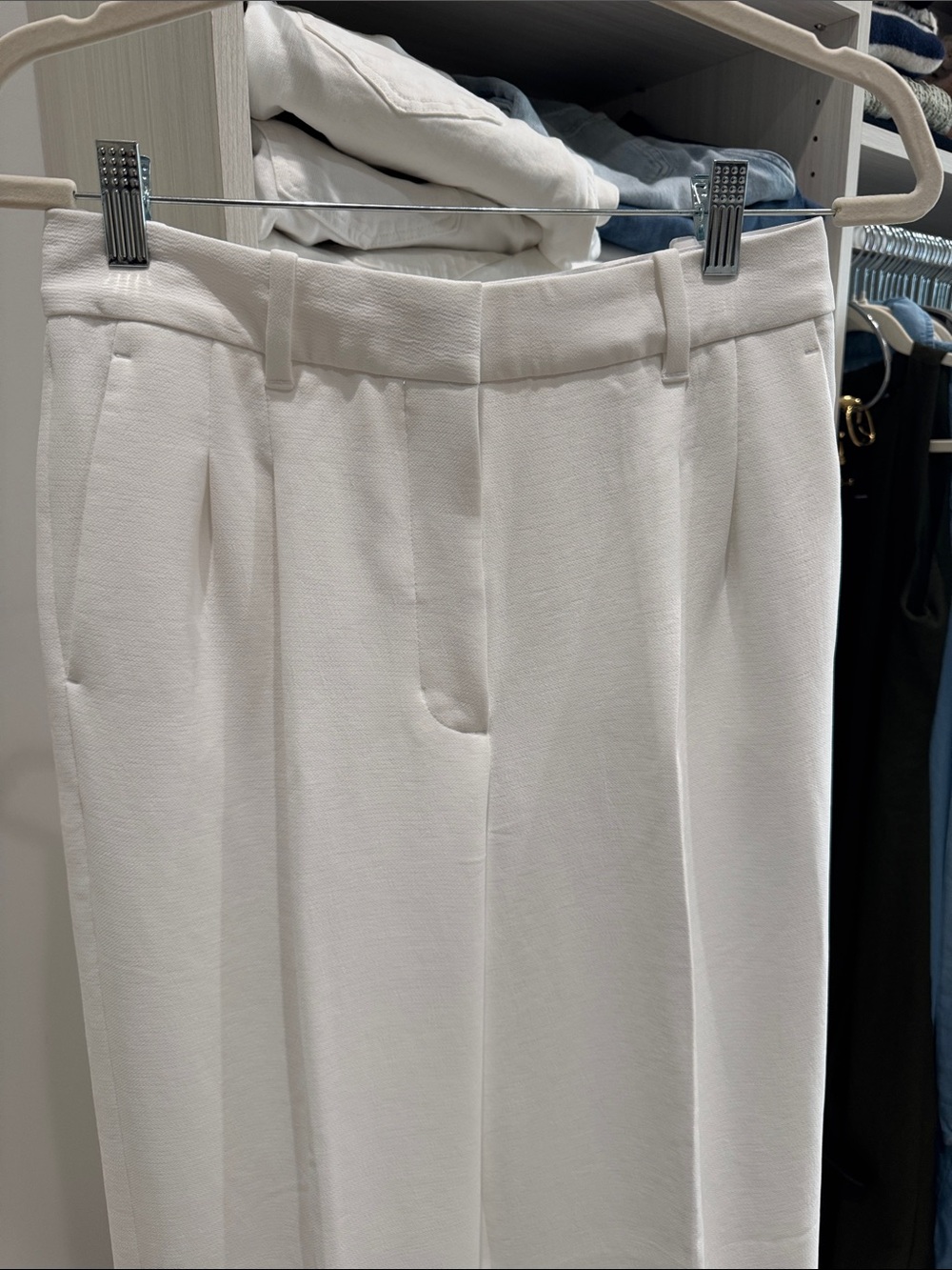 Aritzia White Wide-Leg High-Rise Trousers - Picture 3 of 5